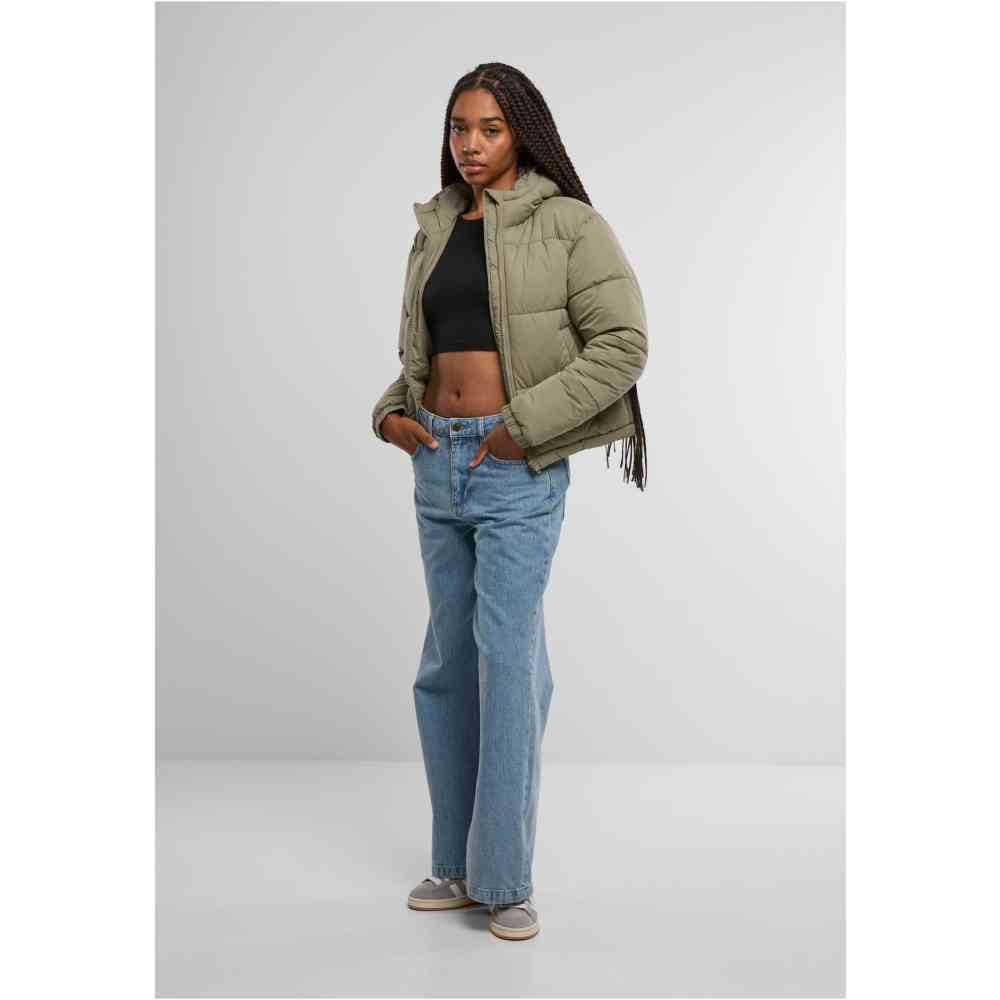 Urban Classics - Peached With Hood Gewatteerd jack - Olijfgroen